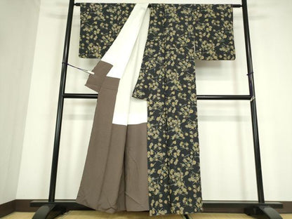 平和屋着物●上質な小紋　籬蔦の葉文　正絹　逸品　DABC3651az