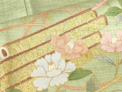 平和屋着物●訪問着　貝桶花文　暈し染め　金彩　正絹　逸品　DABC3654az