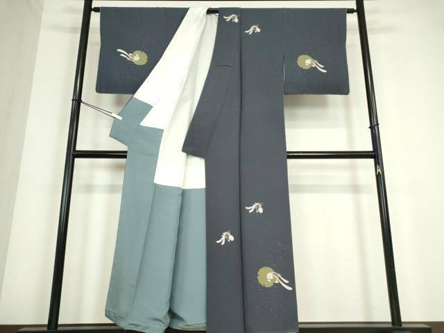 平和屋着物●世界的人形師　辻村寿三郎　ジュサブロー　訪問着　雪輪兎　正絹　逸品　DABC3655az