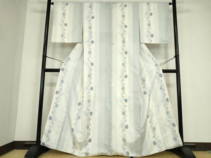 平和屋着物●本場大島紬　白大島　9マルキ　雪輪間道　正絹　逸品　DABC3658az