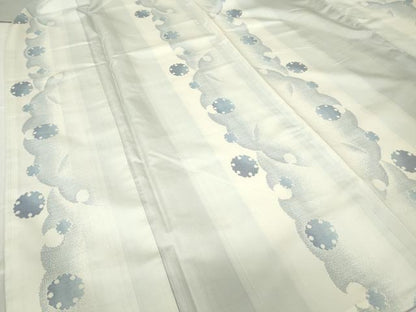 平和屋着物●本場大島紬　白大島　9マルキ　雪輪間道　正絹　逸品　DABC3658az