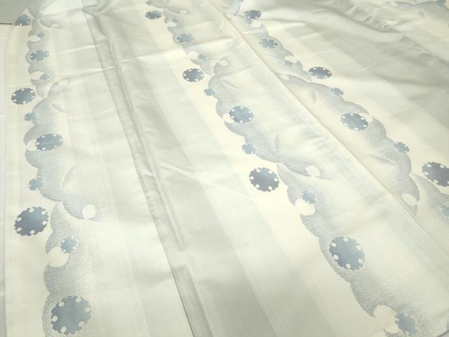 平和屋着物●本場大島紬　白大島　9マルキ　雪輪間道　正絹　逸品　DABC3658az