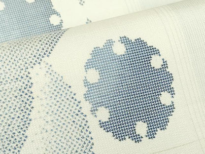 平和屋着物●本場大島紬　白大島　9マルキ　雪輪間道　正絹　逸品　DABC3658az