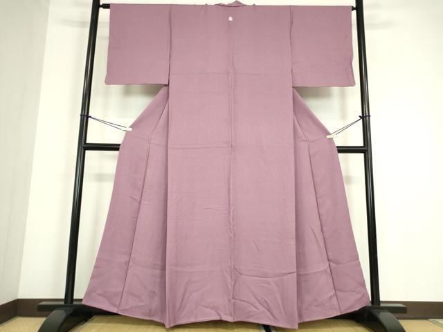 平和屋着物●上質な色無地　霞地紋　浅紫色　正絹　逸品　DABC3660az