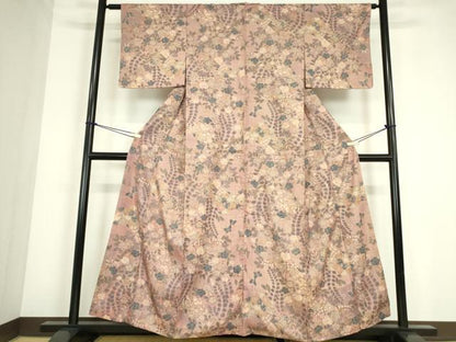 平和屋着物●上質な小紋　紬地　辻が花　小田急百貨店扱い　正絹　逸品　DABC3661az
