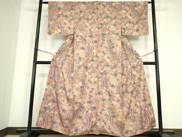 平和屋着物●上質な小紋　紬地　辻が花　小田急百貨店扱い　正絹　逸品　DABC3661az