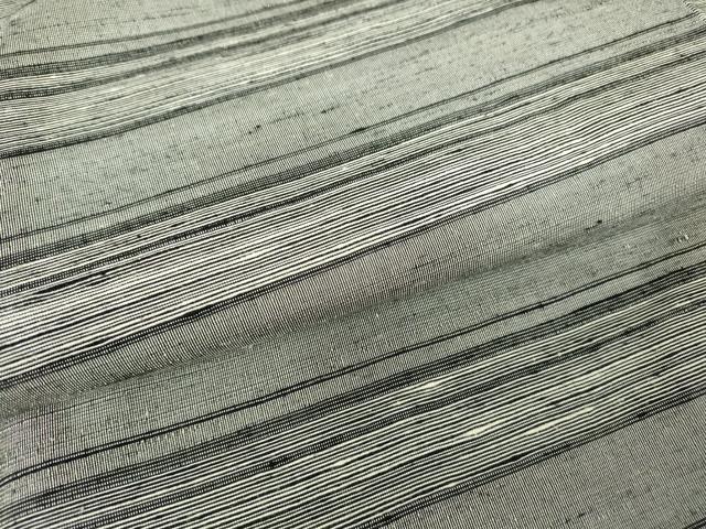 平和屋着物●上質な紬　横段文　松屋扱い　正絹　逸品　DABC3662az