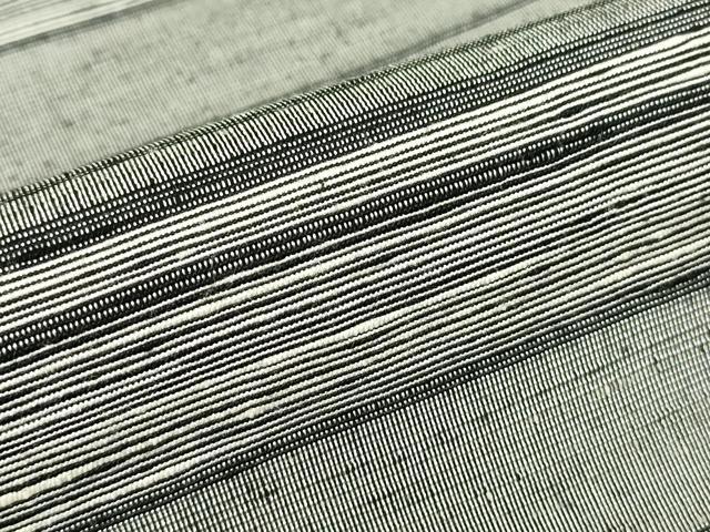 平和屋着物●上質な紬　横段文　松屋扱い　正絹　逸品　DABC3662az