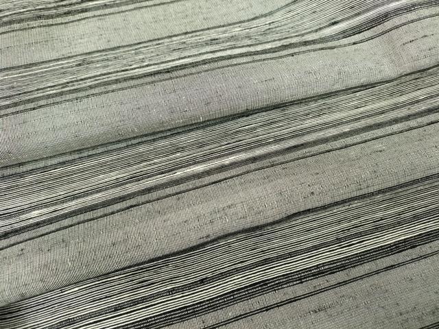 平和屋着物●上質な紬　横段文　松屋扱い　正絹　逸品　DABC3662az