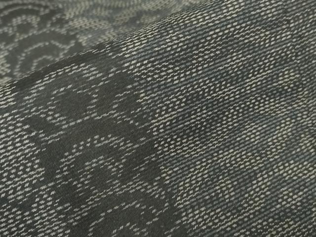 平和屋着物●本場大島紬　七宝亀甲間道　正絹　逸品　未使用　DABC3665az