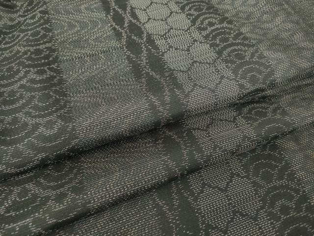 平和屋着物●本場大島紬　七宝亀甲間道　正絹　逸品　未使用　DABC3665az