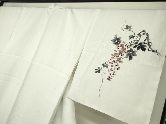 平和屋着物●洗える最高級着物　＜英＞はなぶさ謹製　訪問着　枝垂れ藤　手描き　洗える着物　DABC3668az