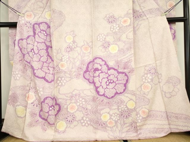平和屋着物●豪華振袖　総絞り　流水花文　正絹　逸品　DABC3669az