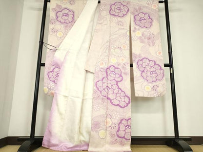 平和屋着物●豪華振袖　総絞り　流水花文　正絹　逸品　DABC3669az
