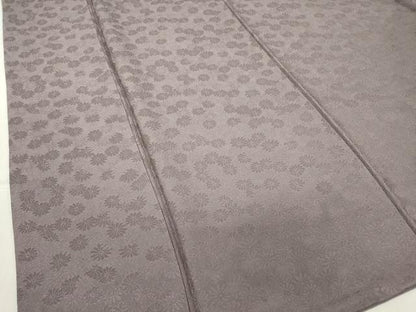 平和屋着物●上質な色無地　菊尽くし　薄鼠色　正絹　逸品　DABC3671az