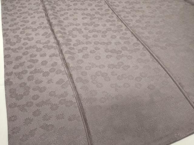 平和屋着物●上質な色無地　菊尽くし　薄鼠色　正絹　逸品　DABC3671az