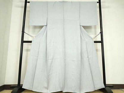 平和屋着物●上質な色無地　花尽くし地紋　藍白色　小田急百貨店扱い　正絹　逸品　DABC3672az