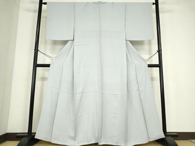 平和屋着物●上質な色無地　花尽くし地紋　藍白色　小田急百貨店扱い　正絹　逸品　DABC3672az