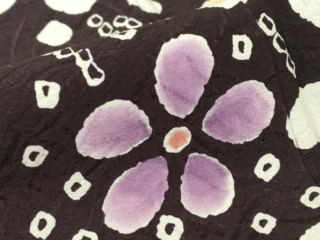 平和屋着物●訪問着　作家物　枝花文　黒地　正絹　逸品　DABC3673az