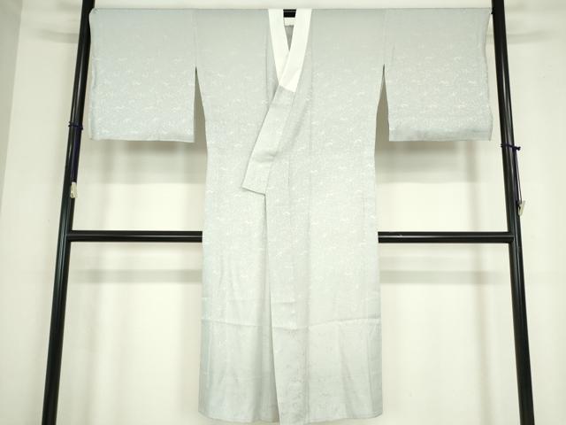 平和屋着物●長襦袢　無双仕立て　動物唐草地紋　虎　鳳凰　月白色　正絹　逸品　DABC3686az