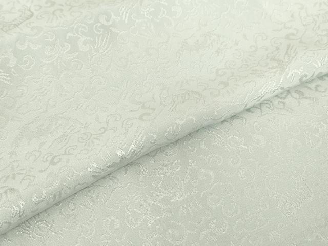 平和屋着物●長襦袢　無双仕立て　動物唐草地紋　虎　鳳凰　月白色　正絹　逸品　DABC3686az