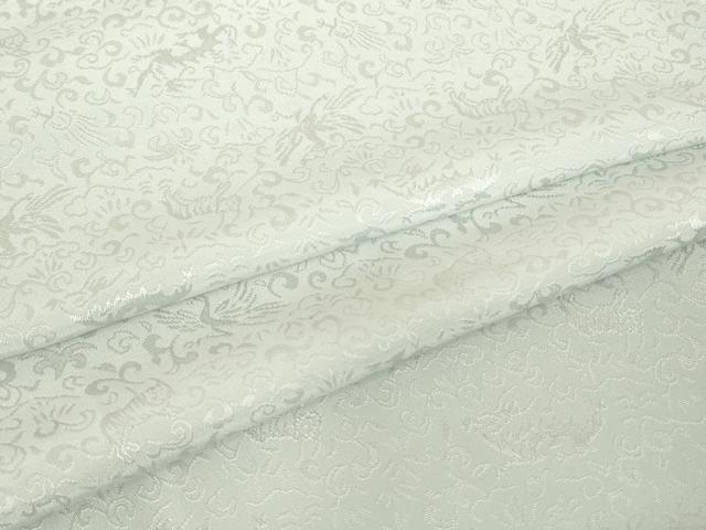 平和屋着物●長襦袢　無双仕立て　動物唐草地紋　虎　鳳凰　月白色　正絹　逸品　DABC3686az