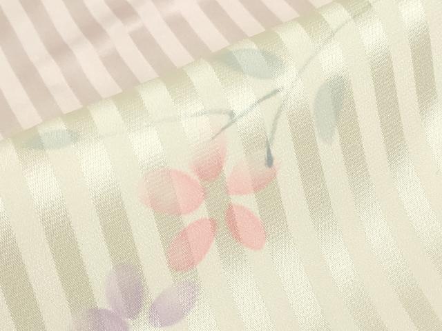 平和屋着物●長襦袢　無双仕立て　市松花文　手描き　暈し染め　正絹　逸品　DABC3687az