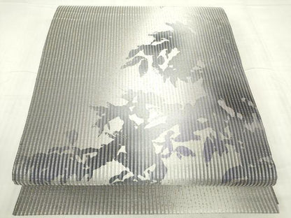 平和屋着物●両面　全通柄袋帯　草葉シルエット　金通し地　正絹　逸品　DABC3756az