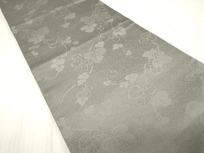 平和屋着物●両面　全通柄袋帯　草葉シルエット　金通し地　正絹　逸品　DABC3756az