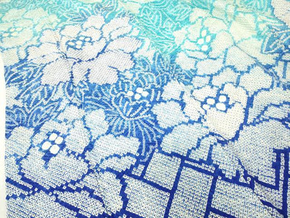 平和屋着物●豪華振袖　総絞り　桧垣牡丹文　正絹　逸品　DABC3758az