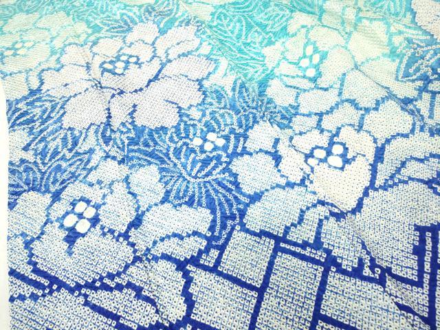 平和屋着物●豪華振袖　総絞り　桧垣牡丹文　正絹　逸品　DABC3758az