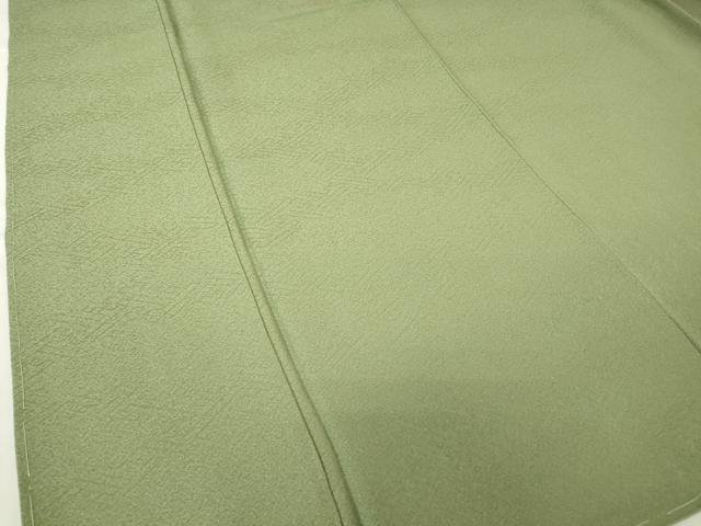 平和屋着物●上質な色無地　紗綾型地紋　草色　正絹　逸品　未使用　DABC3759az
