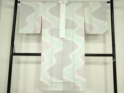 和屋着物●長襦袢　単衣　花尽くし地紋　暈し染め　正絹　逸品　未使用　DABC3764az