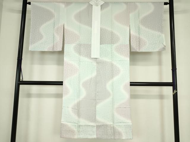 和屋着物●長襦袢　単衣　花尽くし地紋　暈し染め　正絹　逸品　未使用　DABC3764az
