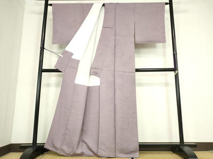 平和屋着物●上質な色無地　茶屋辻花地紋　浅紫色　正絹　逸品　未使用　DABC3765az