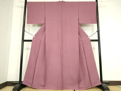 平和屋着物●上質な色無地　霞地紋　京紫色　正絹　逸品　未使用　DABC3766az