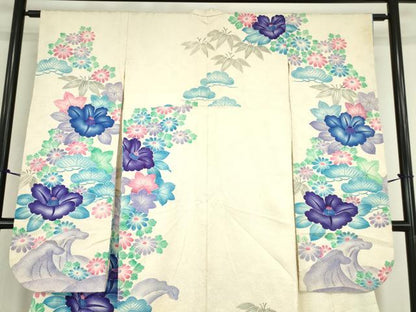 平和屋着物●豪華振袖　総絞り　吉祥花文　正絹　逸品　DABC3770az