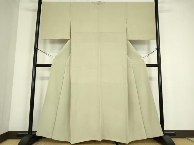 平和屋着物●上質な色無地　若葉色　正絹　逸品　DABC3772az