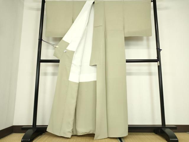 平和屋着物●上質な色無地　若葉色　正絹　逸品　DABC3772az