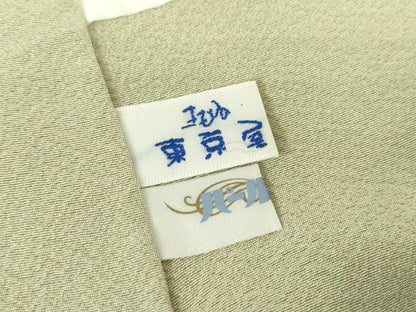 平和屋着物●上質な色無地　若葉色　正絹　逸品　DABC3772az