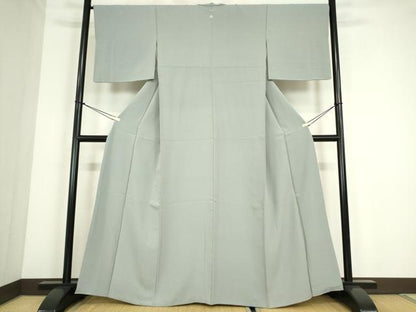 平和屋着物●上質な色無地　灰青色　高島屋扱い　正絹　逸品　DABC3773az