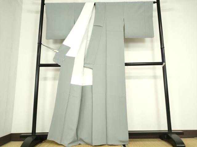 平和屋着物●上質な色無地　灰青色　高島屋扱い　正絹　逸品　DABC3773az