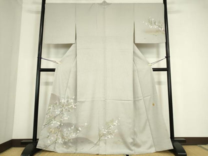 平和屋着物●和紙染染色作家・植村彩弘　訪問着　枝梅文　暈し染め　金彩　やまと誂製　正絹　逸品　DABC3777az