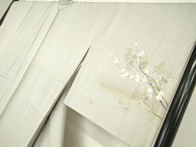 平和屋着物●和紙染染色作家・植村彩弘　訪問着　枝梅文　暈し染め　金彩　やまと誂製　正絹　逸品　DABC3777az