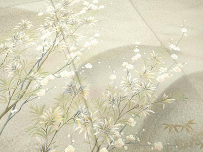 平和屋着物●和紙染染色作家・植村彩弘　訪問着　枝梅文　暈し染め　金彩　やまと誂製　正絹　逸品　DABC3777az