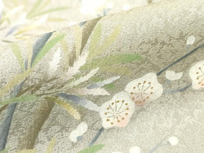 平和屋着物●和紙染染色作家・植村彩弘　訪問着　枝梅文　暈し染め　金彩　やまと誂製　正絹　逸品　DABC3777az
