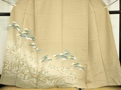 平和屋着物●訪問着　浜松風景文　暈し染め　金彩　正絹　逸品　DABC3780az