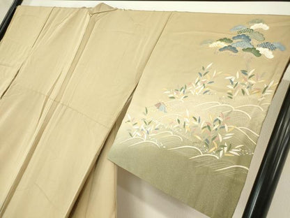 平和屋着物●訪問着　浜松風景文　暈し染め　金彩　正絹　逸品　DABC3780az