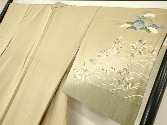 平和屋着物●訪問着　浜松風景文　暈し染め　金彩　正絹　逸品　DABC3780az