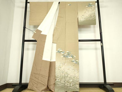 平和屋着物●訪問着　浜松風景文　暈し染め　金彩　正絹　逸品　DABC3780az